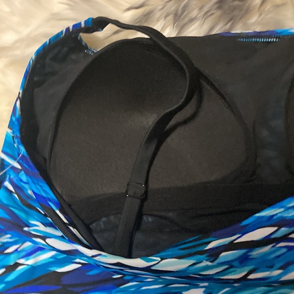 Longitude Playing Koi Triple Tier Tank Soft Cup Long Torso One Piece Swimsuit 16 - Picture 9 of 11